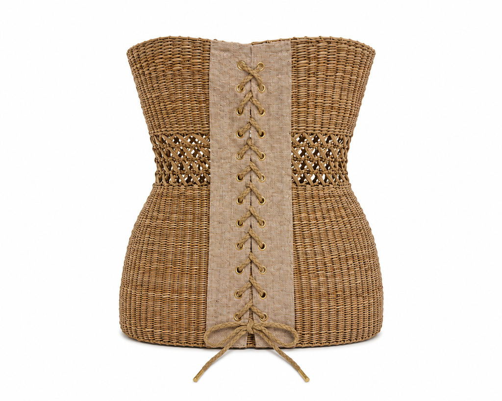 Handwoven Raffia Corset