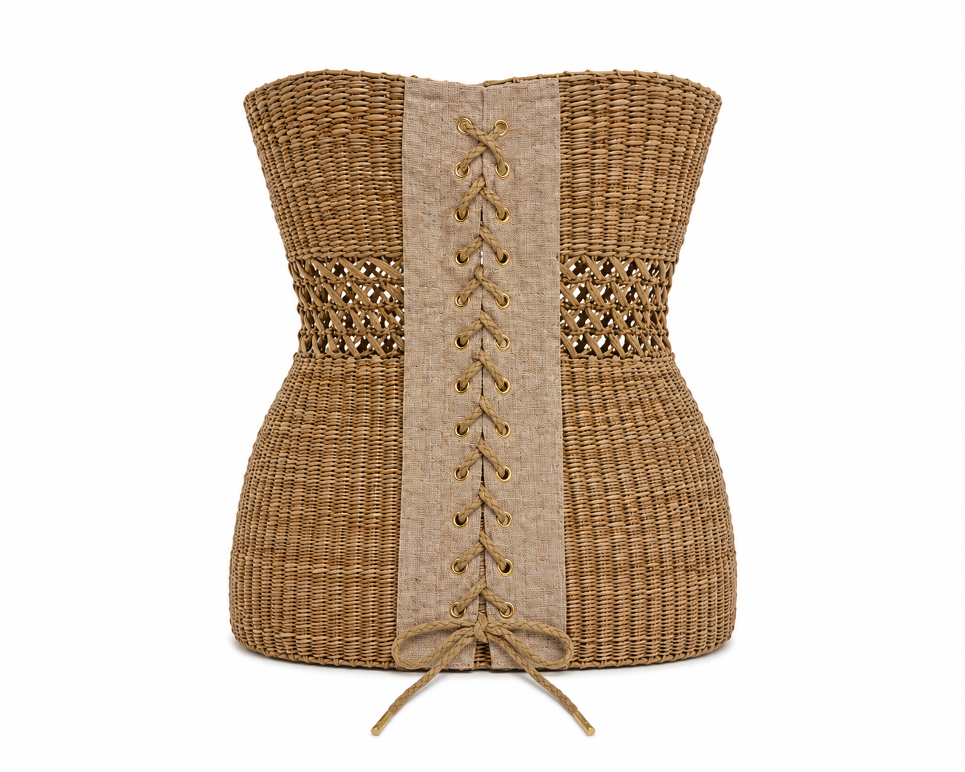 Handwoven Raffia Corset